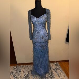 Serena hill blue luxury formal gown